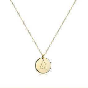 img 4 attached to Stunning Befettly Constellation Necklace: 14K Gold-Plated Zodiac Pendant with Engraved Disc - Adjustable, Dainty 16.5’’ Necklace