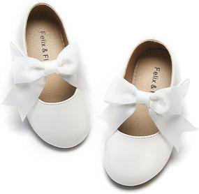 img 4 attached to 🌸 Felix &amp; Flora Toddler Flower Girl Dress Shoes - Girls' Ballet Flats for Parties, School, Weddings