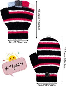 img 3 attached to 🧤 Stay Cozy and Stylish with Pairs Convertible Fingerless Gloves Mitten: Perfect Girls' Accessories for Cold Weather