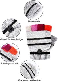 img 2 attached to 🧤 Stay Cozy and Stylish with Pairs Convertible Fingerless Gloves Mitten: Perfect Girls' Accessories for Cold Weather