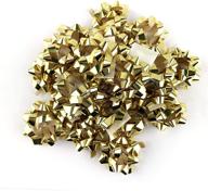 pack of 20 mini metallic gold gift wrap bows - christmas ribbon bows 1 1/4 inch, perfect for world-themed celebration logo