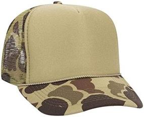 img 2 attached to 🧢 Ottocap Camouflage Polyester Foam Trucker Hat - High Crown Mesh Back, Green/Light Long Branch/Green