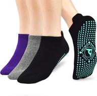 🧦 pilates grippy yoga ballet barre non-slip socks for women - elutong 3 pairs logo