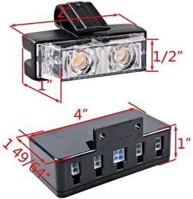 img 2 attached to 🚨 Amber LED Emergency Strobe Light Grille Kit for Dash Deck (2 LEDs, Non-Indicated Modes)