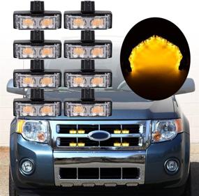 img 3 attached to 🚨 Amber LED Emergency Strobe Light Grille Kit for Dash Deck (2 LEDs, Non-Indicated Modes)