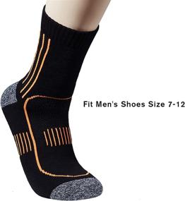 img 3 attached to 3-Pack Men's Anti Odor Black Cushioned Blister Resistant Crew Compression Hiking Trekking Socks