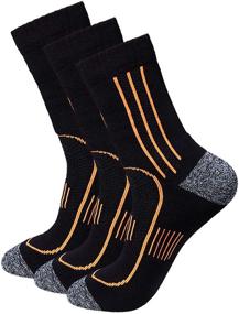 img 4 attached to 3-Pack Men's Anti Odor Black Cushioned Blister Resistant Crew Compression Hiking Trekking Socks