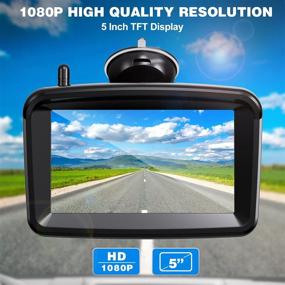 img 3 attached to 🚗 Xroose Wireless Backup Camera System - 5 Inch Rear View Camera with 1080P Monitor, Infrared Night Vision, and Stable Digital Wireless Signal for Cars, Pickup Trucks, SUVs, RVs