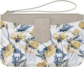 img 4 attached to 🌸 Stylish Floral Clutch Bag: Envelope Cellphone Wallet for Women with Card Slots, Zip Wristlet Handbag