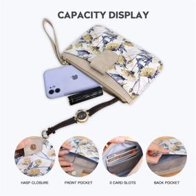 img 2 attached to 🌸 Stylish Floral Clutch Bag: Envelope Cellphone Wallet for Women with Card Slots, Zip Wristlet Handbag