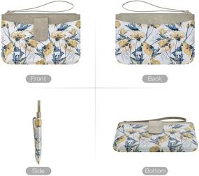 img 1 attached to 🌸 Stylish Floral Clutch Bag: Envelope Cellphone Wallet for Women with Card Slots, Zip Wristlet Handbag