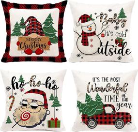 img 4 attached to Hexagram Christmas Farmhouse Holiday Pillows