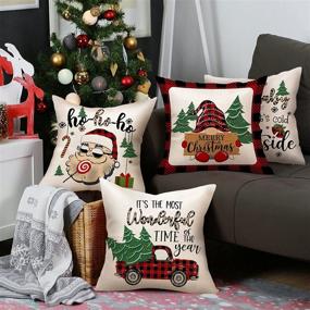 img 1 attached to Hexagram Christmas Farmhouse Holiday Pillows