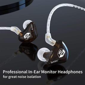 img 2 attached to 🎧 BASN Bsinger LUX In-Ear Monitor Headphones for Musicians, Singers & Drummers - Crystal Clear Sound, Dual Driver, Noise Isolation (Brown)