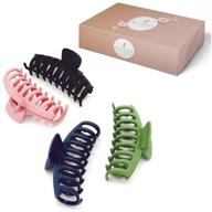 💇 blicxo matte hair clips for women: 4-pack claw clips for thick and thin hair - non-slip, 4 inch hair claw clips for girls - large jaw clips for short, curly and long straight hair styling (pack of 4) logo