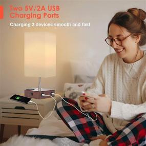 img 2 attached to 💡 DEEPLITE 2-Pack Table Lamp with USB Charging Ports and AC Outlets – Ideal for Bedroom, Nightstand, End Table, Office, Living Room