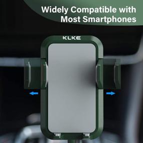 img 2 attached to 📱 KLKE Car Phone Holder Cup Holder Phone Mount - 360° Rotatable Universal Mount for iPhone Samsung Galaxy LG-Black Green