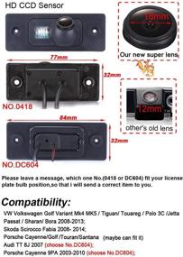 img 3 attached to 🚗 High-Definition CCD Sensor Car Backup Camera 170° Wide-Angle Night Vision IP68 Waterproof Rearview License Plate Cam Compatible with Golf Variant Mk4 MK5/Polo 3C/Bora/Skoda
