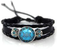 wushimaoyi triple moon goddess bracelet: personalize your style with customizable braid leather jewelry logo