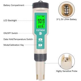 img 3 attached to 🌊 High-Performance Digital Salinity Tester for Salt Water - Advanced Aquarium Salinity Meter with Automatic Temperature Compensation (ATC), IP67 Water-resistant Design, Wide 0-200 PPT Range Multi-Parameter Tester for Seawater, Fish Tank, and Hydroponics