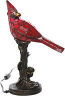 🐦 red stained glass bird accent lamp - 13.5 inches height логотип