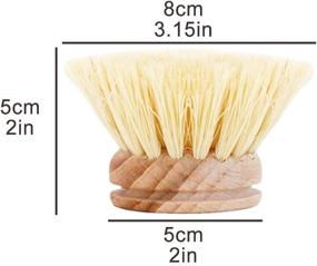 img 2 attached to 🧽 AMERWASH PLUS Classic Dish Brush Replacement Head 2-Pack - Natural Bristle Tampico Fiber for Versatile Cleaning, Kitchen Scrubber