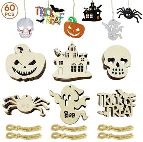 img 4 attached to Halloween Wooden Unfinished Ornaments Cutouts