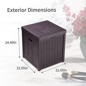 img 3 attached to 📦 Contemporary Wicker Design Resin Outdoor Plastic Storage Box - 52 Gallon Capacity - Long Lasting Construction for Patio, Garage, Yard (Brown)