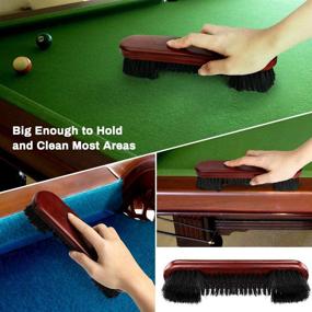 img 1 attached to 🎱 Allnice Pool Table Brush Set with Shaft Burnisher, Accessories Kit for Billiards Table Cleaning and Maintenance - Wooden Pool Snooker Rail Brush Included