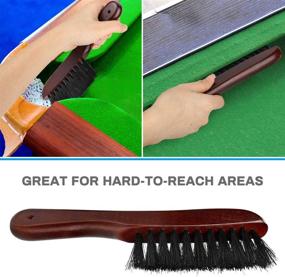 img 2 attached to 🎱 Allnice Pool Table Brush Set with Shaft Burnisher, Accessories Kit for Billiards Table Cleaning and Maintenance - Wooden Pool Snooker Rail Brush Included