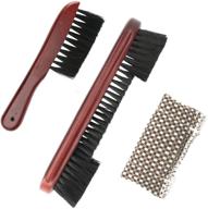 🎱 allnice pool table brush set with shaft burnisher, accessories kit for billiards table cleaning and maintenance - wooden pool snooker rail brush included логотип