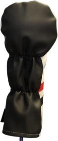 img 2 attached to 🏌️ Vintage Leather Style 1 Driver Head Cover - Majek Retro Golf Headcover: Classic White, Red, and Black Design; Fits 460cc Drivers