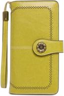 👜 genuine leather wristlet organizer: stylish women's handbags & wallets in convenient wristlet design logo