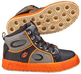 img 2 attached to Acacia Grip Inator Broomball Shoes for Boys - Orange Boots