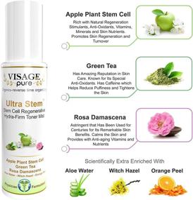 img 3 attached to Visage Pure Ultra Stem Regenerative Face Toner - Organic & Physician Formulated for Natural Antiaging - Research Supported Extra Strength Stem Cell Toner. Tightens Skin & Minimizes Pores.