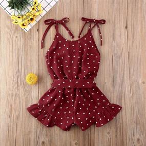 img 2 attached to 👧 Navy Print Toddler Girls' Clothing: Jumpsuit Overall One Piece for Better SEO