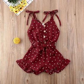 img 3 attached to 👧 Navy Print Toddler Girls' Clothing: Jumpsuit Overall One Piece for Better SEO