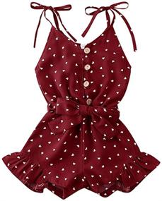 img 4 attached to 👧 Navy Print Toddler Girls' Clothing: Jumpsuit Overall One Piece for Better SEO