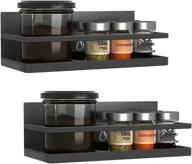 🧲 hoopoton magnetic spice rack single tier fridge spice shelf easy to install magnetic shelf space saver (black, 2 pack) logo