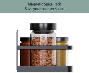 img 3 attached to 🧲 Hoopoton Magnetic Spice Rack Single Tier Fridge Spice Shelf Easy to Install Magnetic Shelf Space Saver (Black, 2 PACK)