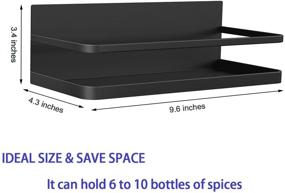 img 2 attached to 🧲 Hoopoton Magnetic Spice Rack Single Tier Fridge Spice Shelf Easy to Install Magnetic Shelf Space Saver (Black, 2 PACK)