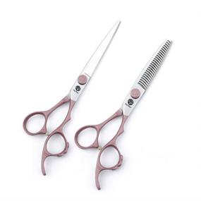 img 1 attached to Purple Dragon 6.0 inch Salon Hair Cutting Shears - Professional Plum 🌸 Handle Hairdressing Thinning Scissors - Ideal for Hair Stylists, Barbers, and Home Use (Rose)