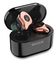 🎧 беспроводные наушники besue sabbat deep bass true wireless с bluetooth 5.0 - наушники с глубоким басом с шумоподавлением для спорта, совместимы с galaxy/iphone/android, емкость батареи 30 часов с беспроводной зарядкой логотип