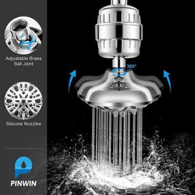 img 1 attached to 💧 High Pressure Shower Head with 9 Modes and 15 Stages Shower Filter Combo - High Flow Filtered Showerhead for Water Saving, Softening Hard Water and Soothing Dry Skin/Hair