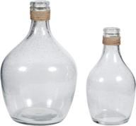 🍶 modern glass bottle neck vase set by signature design, ashley marcin - clear, 2-piece logo
