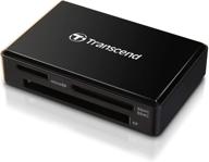 📷 black transcend usb 3.0 super speed multi-card reader (ts-rdf8k) for sd/sdhc/sdxc/ms/cf cards logo