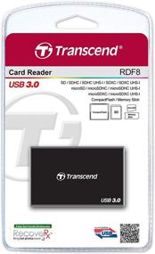 img 1 attached to 📷 Black Transcend USB 3.0 Super Speed Multi-Card Reader (TS-RDF8K) for SD/SDHC/SDXC/MS/CF Cards