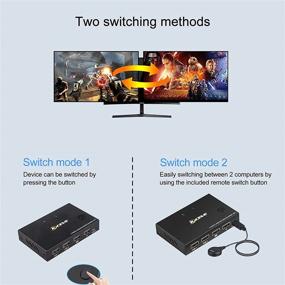 img 1 attached to 🔁 2 Port Displayport HDMI KVM Switch Box - MLEEDA Switches for 2 Computers, Share Keyboard Mouse Printer and 1 Monitor, DP to HDMI Functionality, No External Power Needed