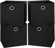 📦 i bkgoo foldable storage cube drawer bins - collapsible fabric storage boxes for organizing shelf, nursery, home closet - 4 pack black 11"x11"x11 logo