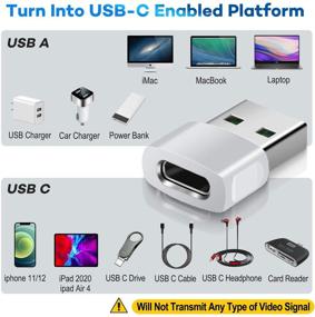 img 1 attached to 🔌 Адаптер USB Type-C Female к USB Male 3 шт. для iPhone 13 12 11 Pro Max SE 2020, Airpods, iPad 8 9 Air 4 4th Mini 6 6th, Samsung Galaxy Note 10 20 21 S20 S21 A72 - Цинковый сплав USBC к USB переходник для зарядки